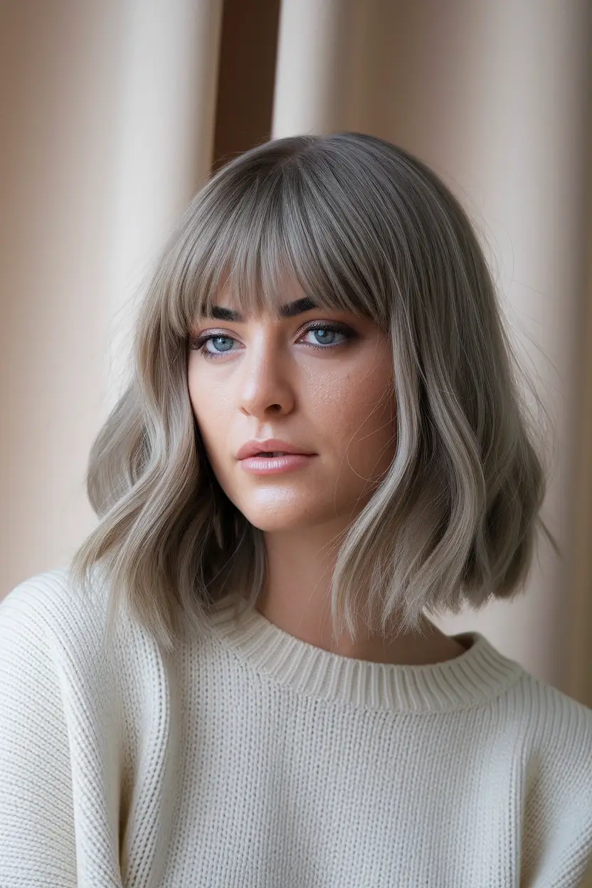 26 Flattering Haircuts for Women With Chubby Round Faces 26 Soft Curtain Bangs 1