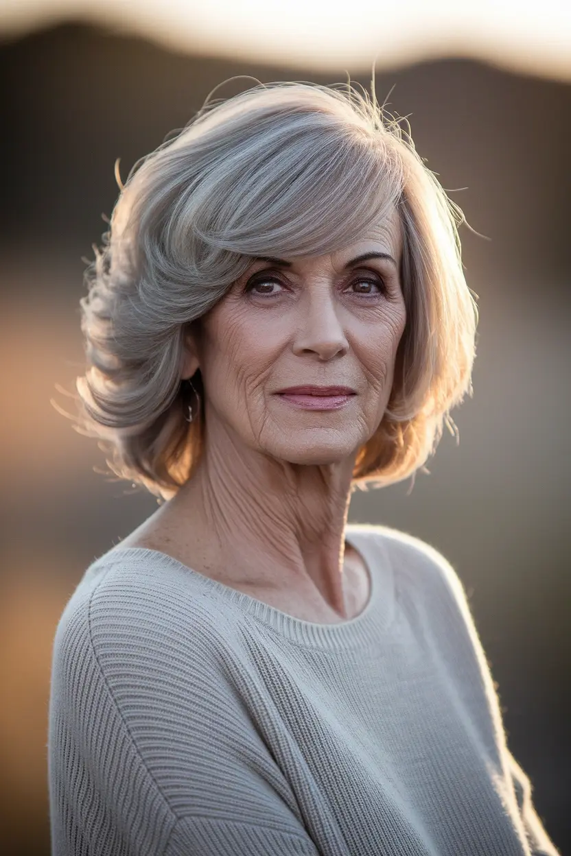 50 Gorgeous Hairstyles for Women Over 60 3 Soft Layered Bob