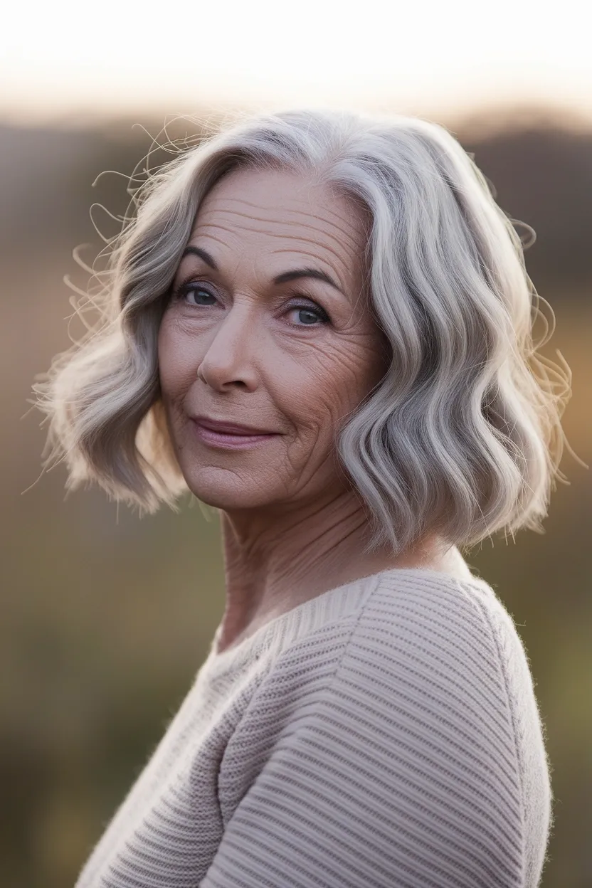 50 Gorgeous Hairstyles for Women Over 60 12 Soft Wave Bob