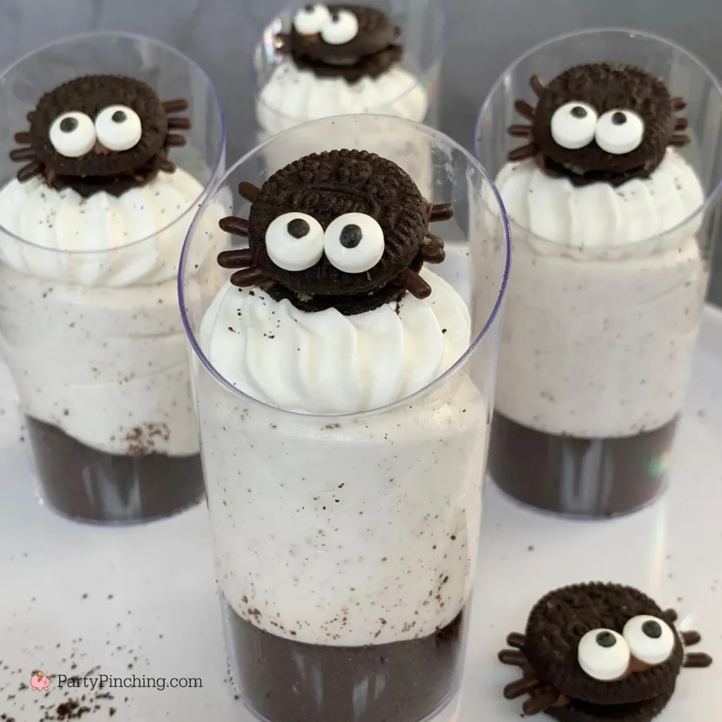 45 Halloween Potluck Recipes Everyone Will Want to Try 46 Spooky Spider Cookies and Cream Dessert Cups