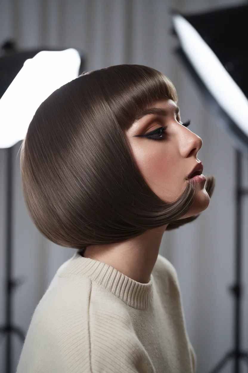 32 Gorgeous Hairstyles for Women Over 60 to Try 16 Stacked Bob Micro Fringe