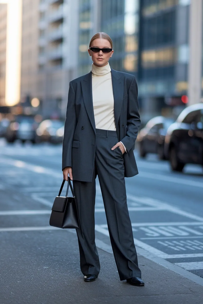 27 Stylish and Trendy Fall Outfit Ideas for 2026 16 Structured Handbag Accent Look