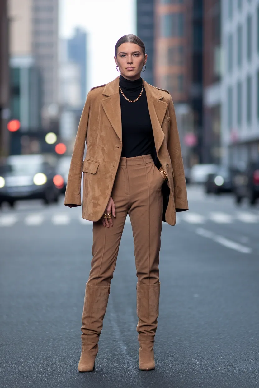 29 Stylish Fall Outfit Ideas for 2026 7 Suede Jacket Statement Piece