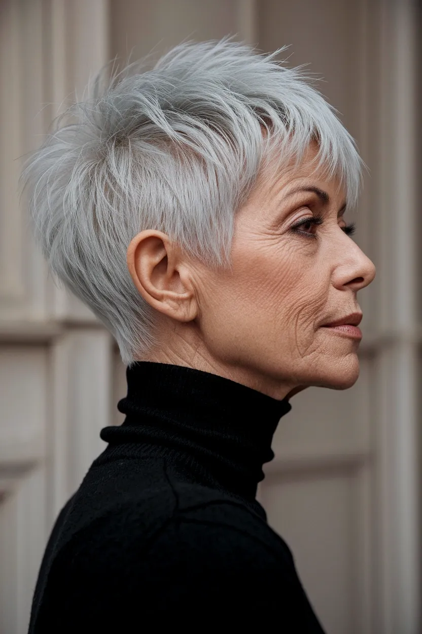 50 Gorgeous Hairstyles for Women Over 60 49 Tapered Pixie Nape