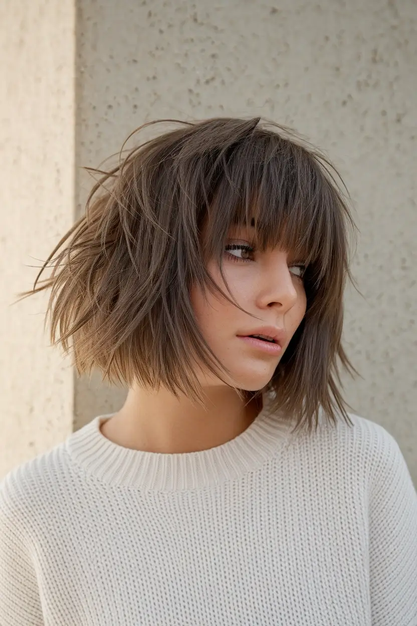 28 Short Haircuts for Women With Round Chubby Faces 4 Textured Short Bob