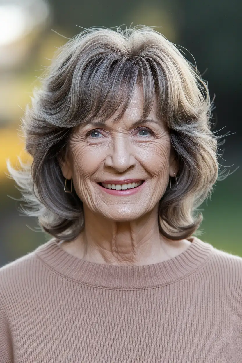 50 Gorgeous Hairstyles for Women Over 60 15 Thick Hair Layered Cut