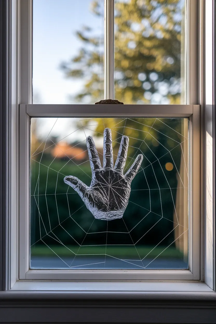 27 DIY Halloween Decorations You Can Make With Things You Already Own 8 Tin Foil Spiderweb