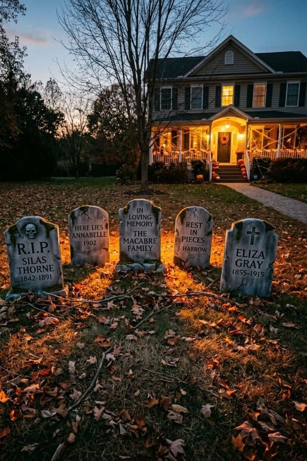 27 Front Yard Halloween Decorations 24 Tombstone Lawn Cluster
