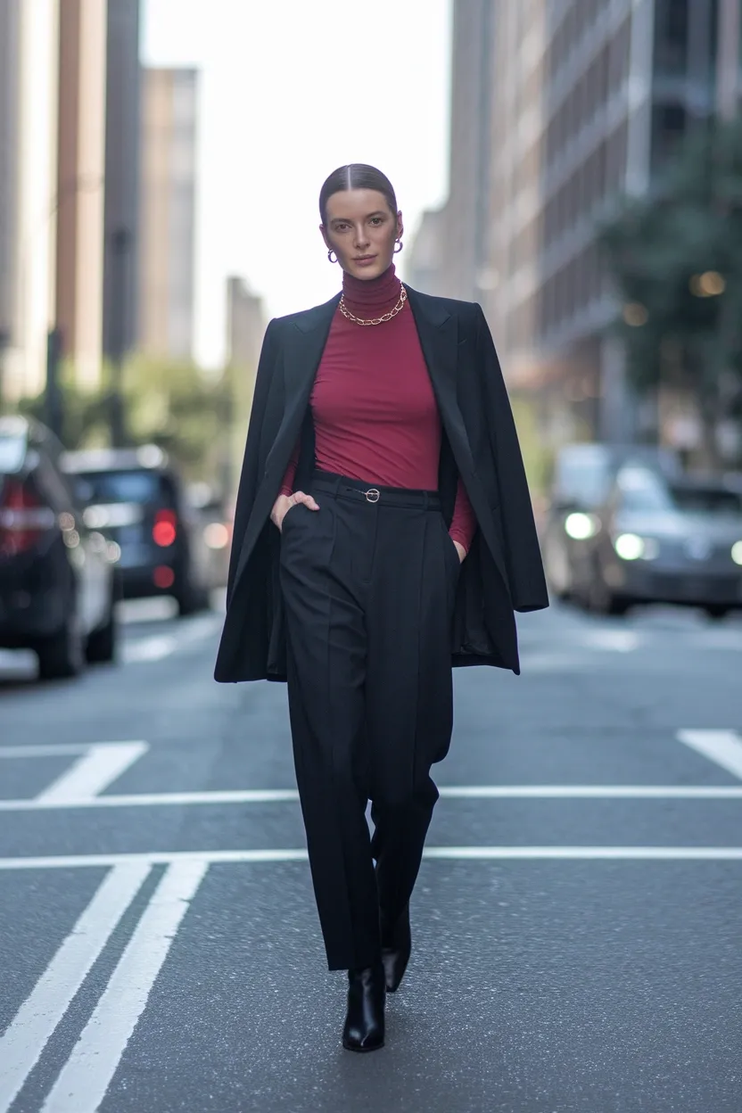 27 Stylish and Trendy Fall Outfit Ideas for 2026 4 Turtleneck Statement Layer