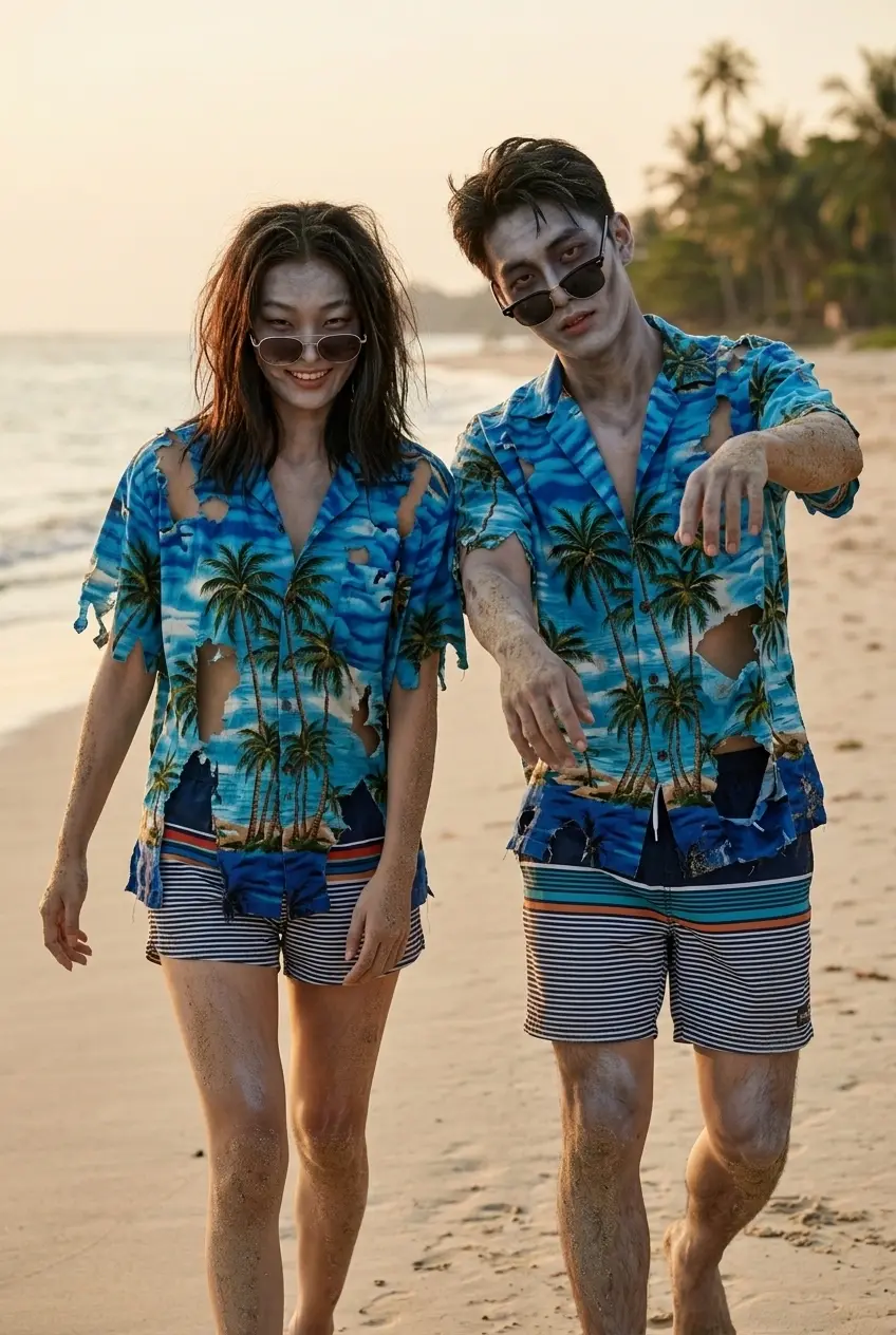 25 Matching Couple Halloween Costumes 10 Twin Beach Zombies