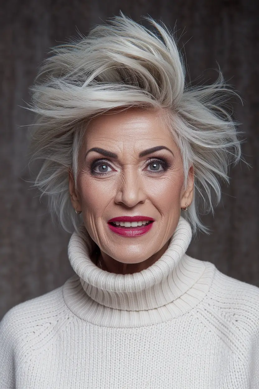 50 Gorgeous Hairstyles for Women Over 60 29 Voluminous Short Crop