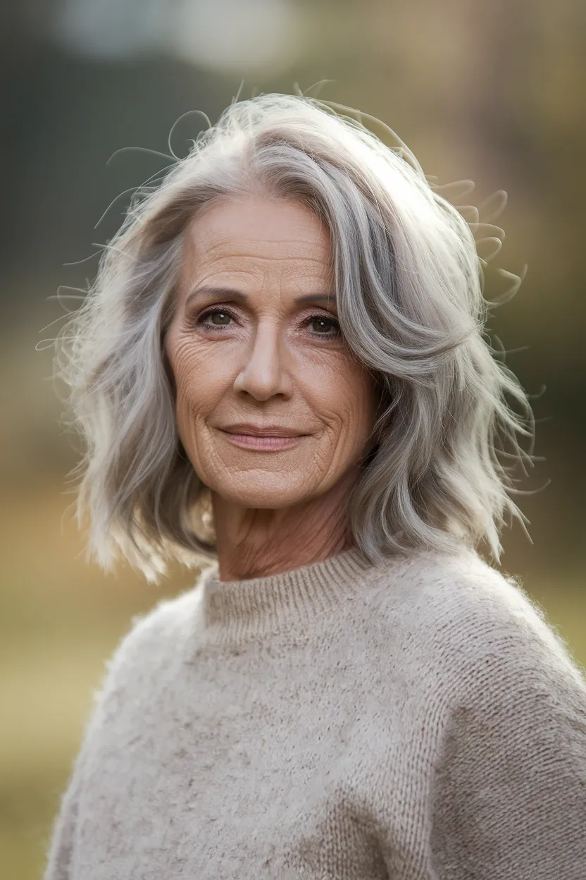 50 Gorgeous Hairstyles for Women Over 60 50 Wavy Shoulder Crop