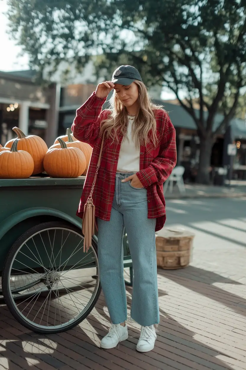 25 Pumpkin Patch Outfit Ideas 23 Weekend Casual Flannel Set