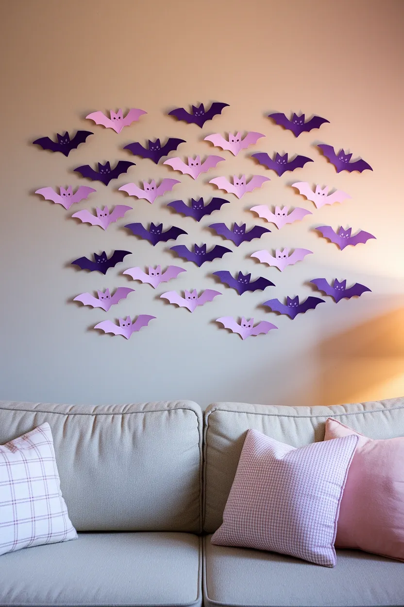 27 Whimsical Halloween Decor Ideas for a Fun Spooky Season 10 Whimsical Bat Wall Art