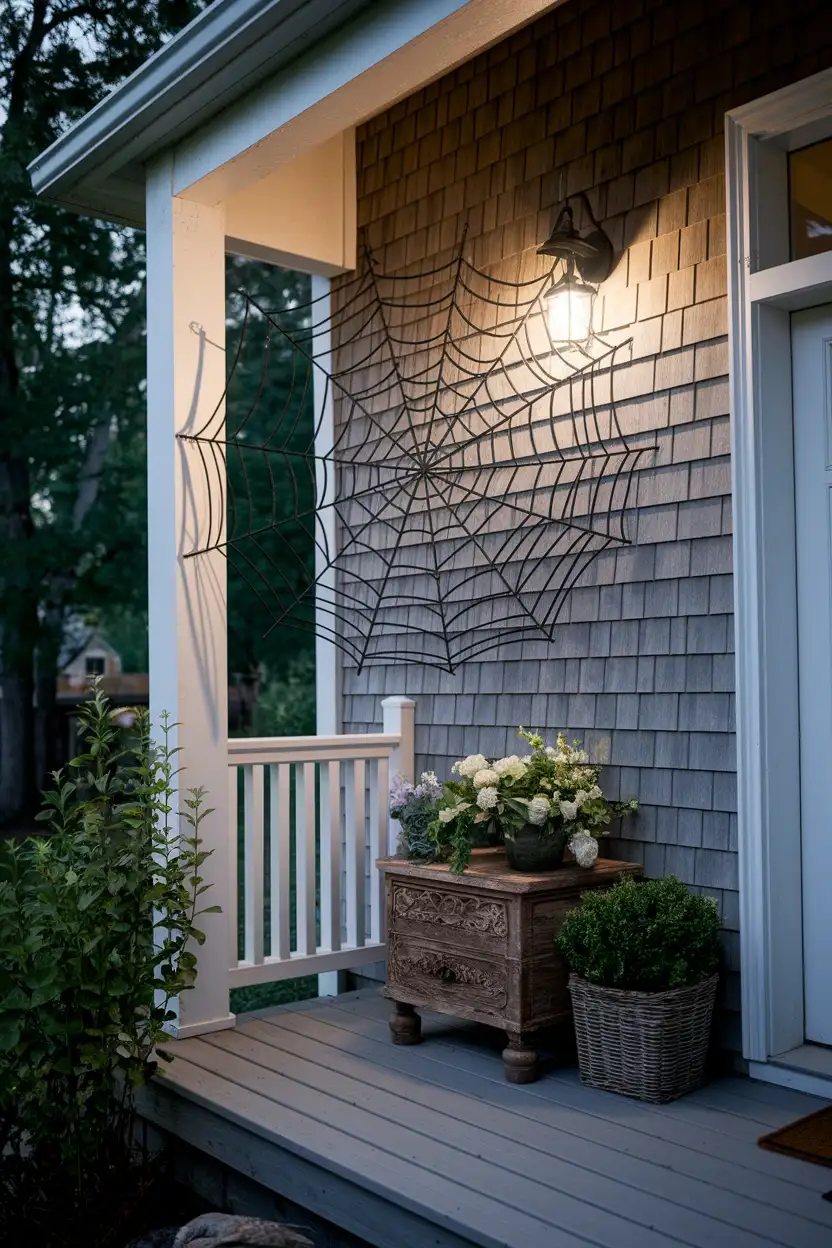 27 DIY Halloween Decorations You Can Make With Things You Already Own 15 Wire Hanger Spider Frame