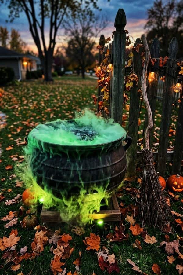 27 Front Yard Halloween Decorations 11 Witch Cauldron Scene