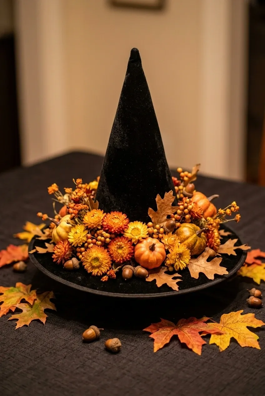 25 Spooky Season Halloween Crafts 23 Witch Hat Centerpiece