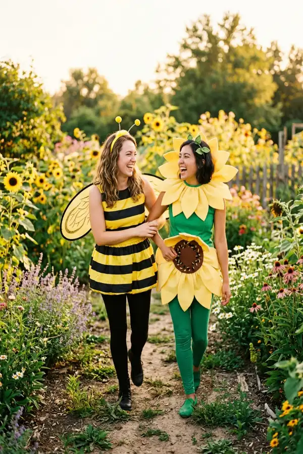28 Creative Couples Halloween Costumes 25 bee and sunflowers