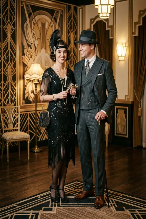 28 Creative Couples Halloween Costumes 20 flapper era couple