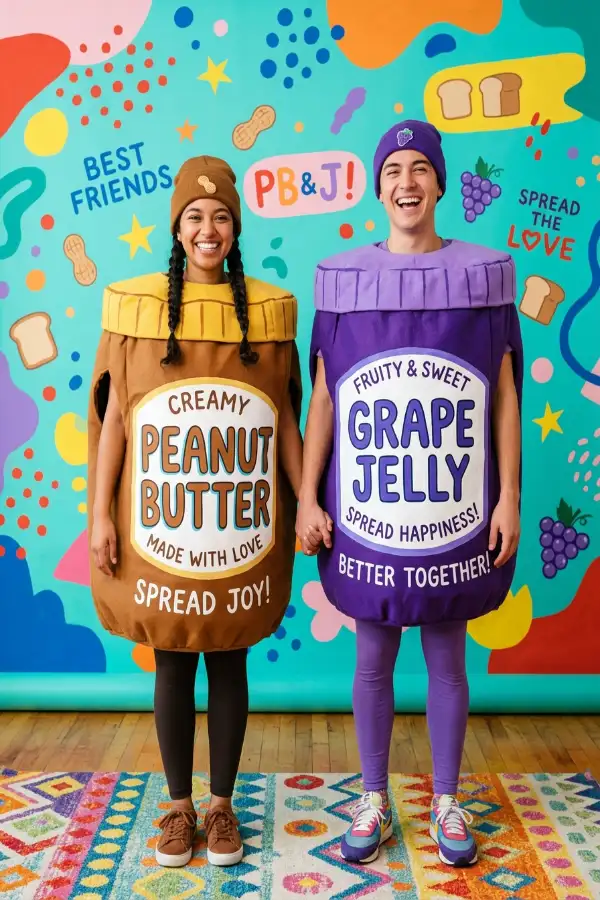 28 Creative Couples Halloween Costumes 27 peanut butter jelly