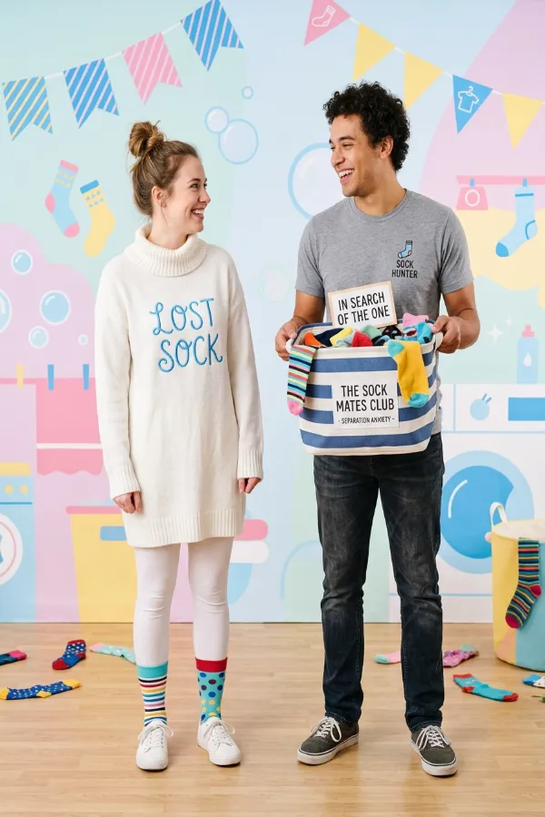 28 Creative Couples Halloween Costumes 29 pummy sock match