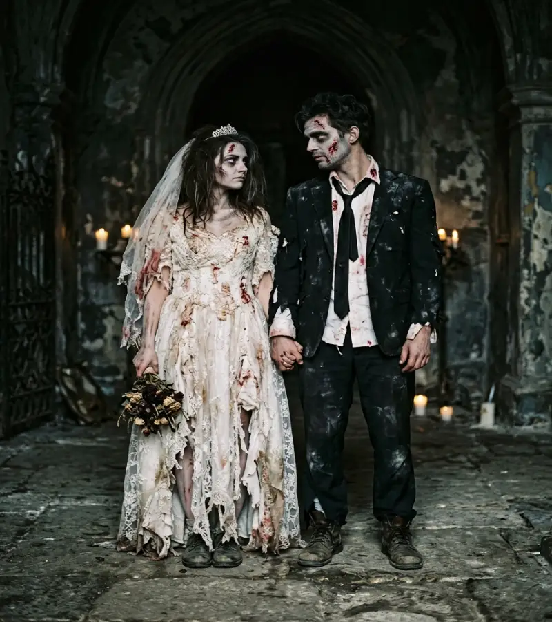 28 Creative Couples Halloween Costumes 8 zombie bride groom