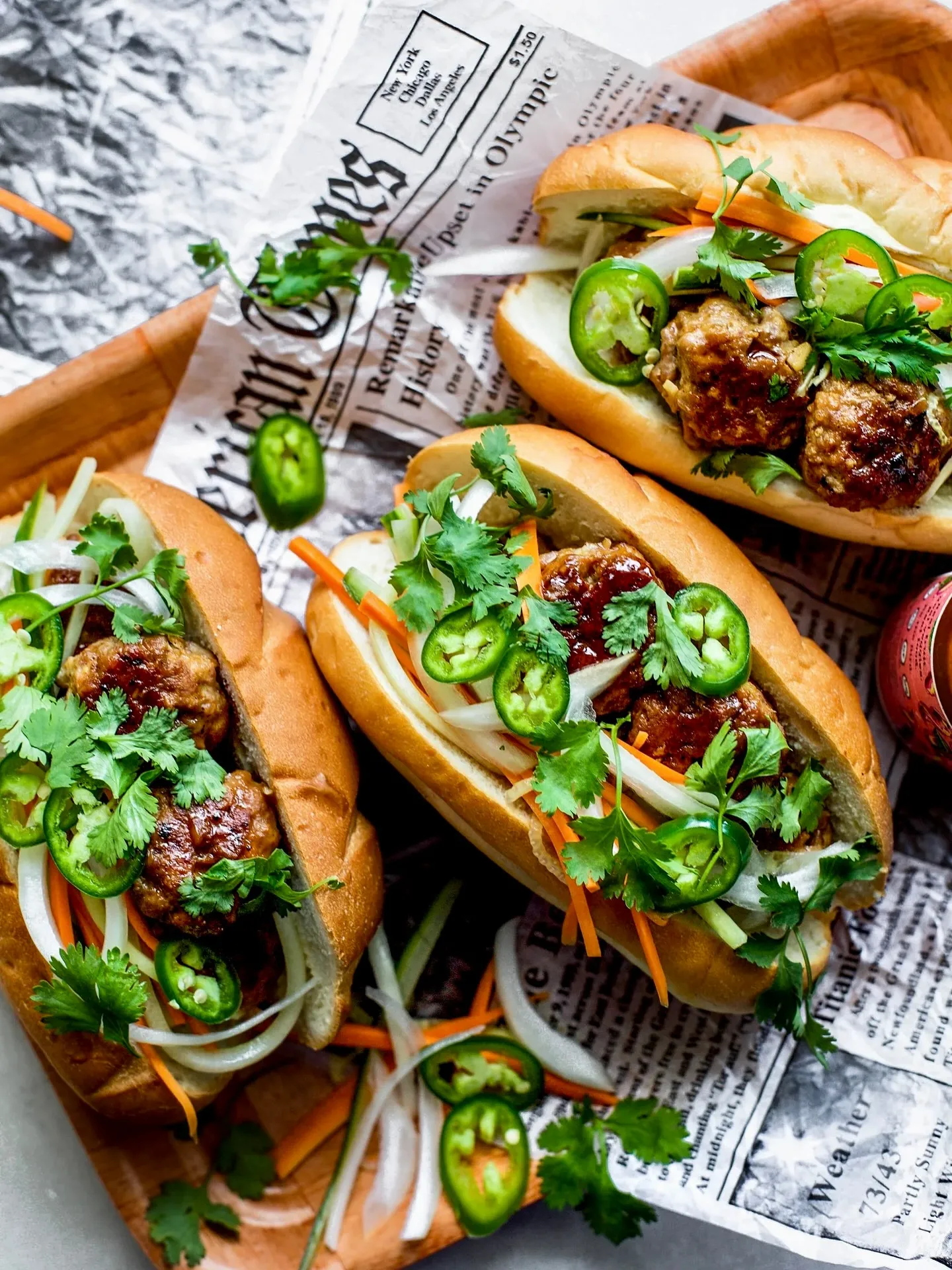 Banh Mi Meatball Sandwiches
