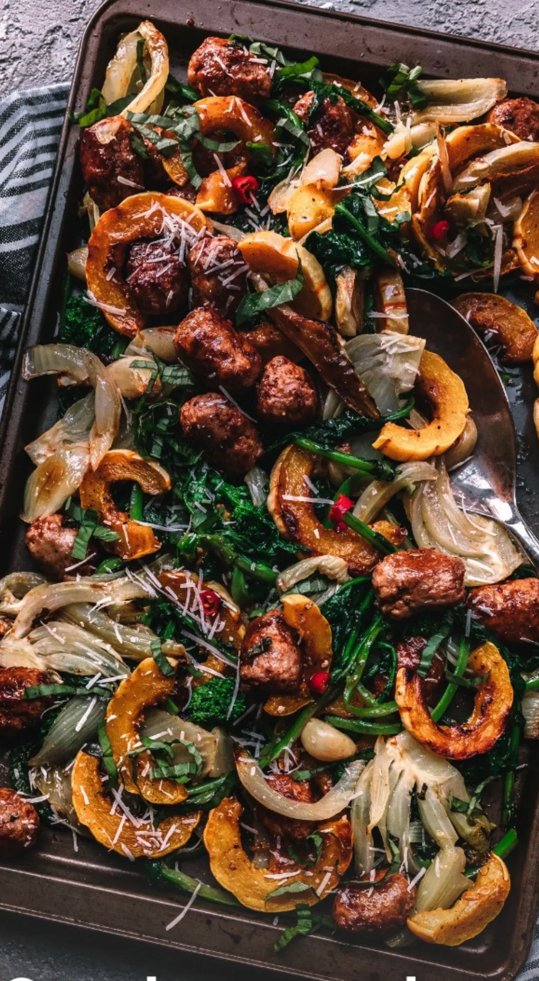 One Sheet Delicata Squash and Italian Sausage Bake