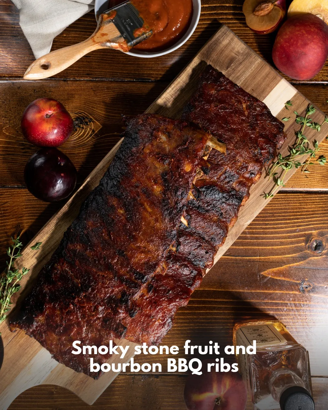 Smoky Stone Fruit and Bourbon BBQ Ribs