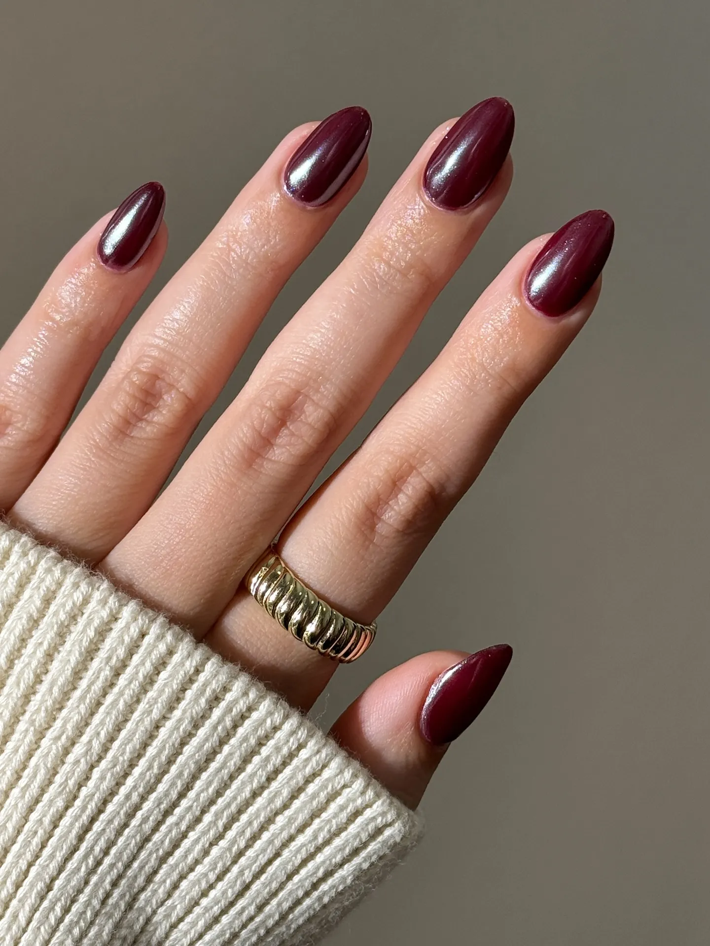 Maroon Matte and Glossy Nails