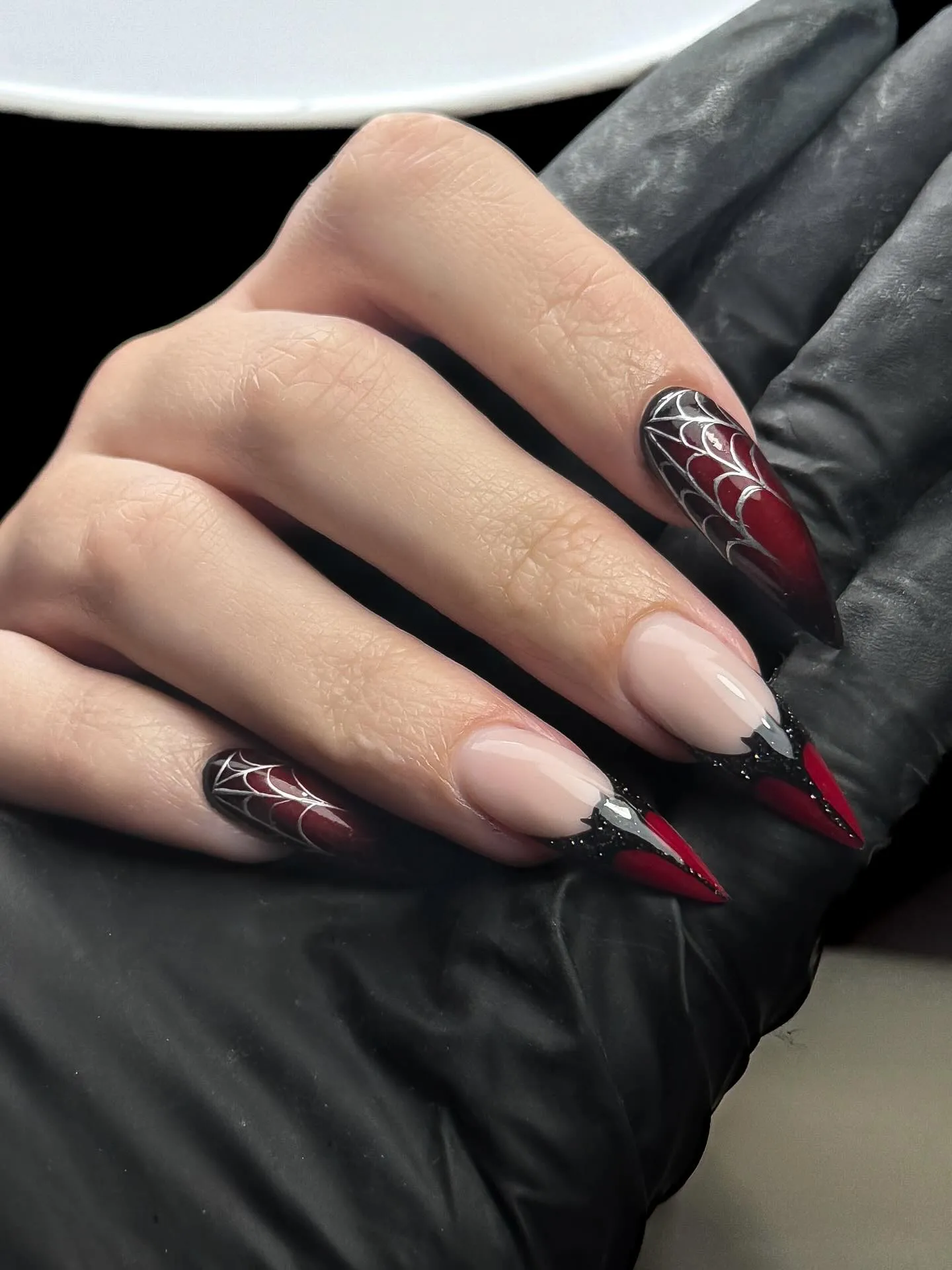 Gothic Red French Tips