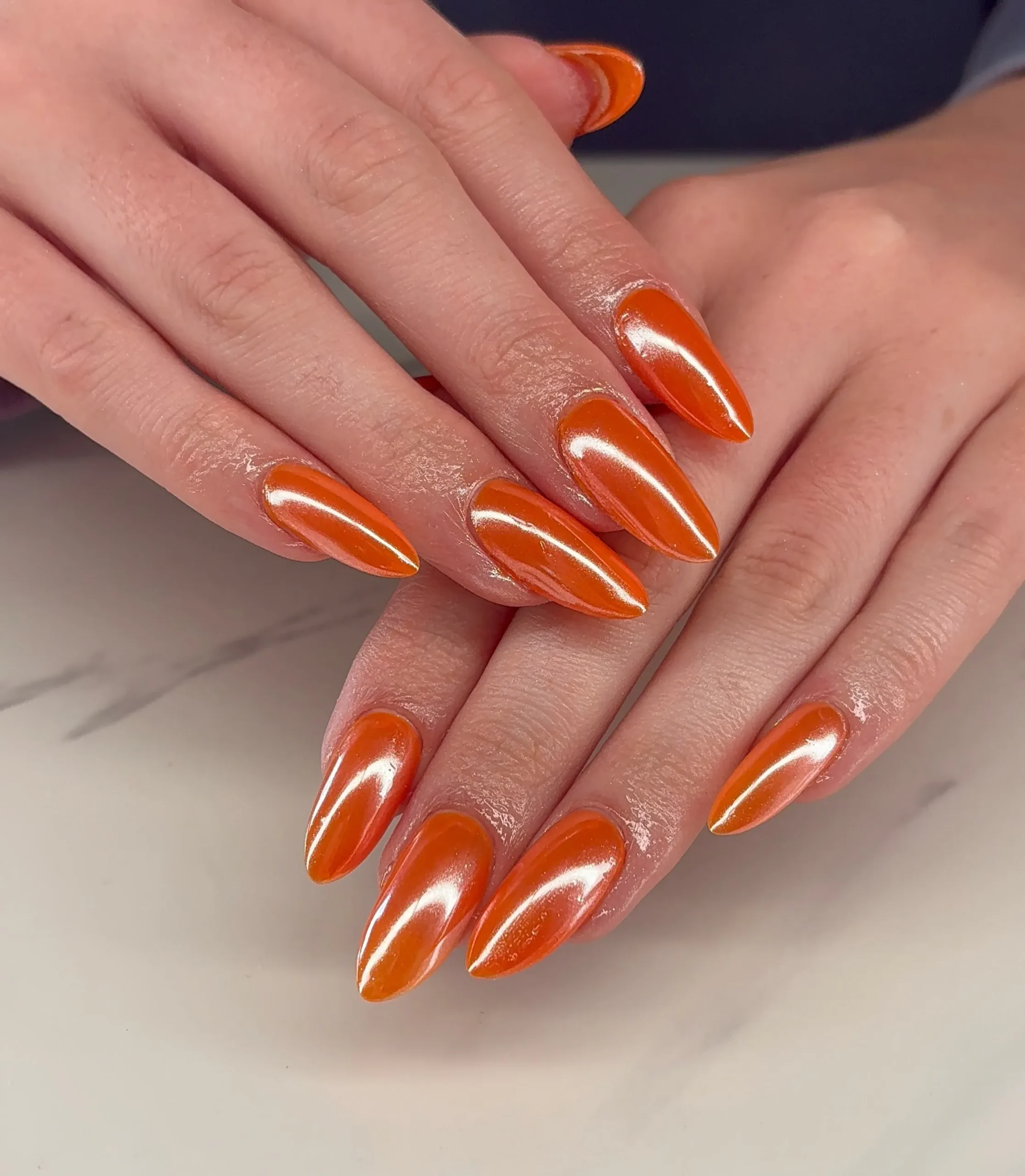 Burnt Orange Glossy Nails