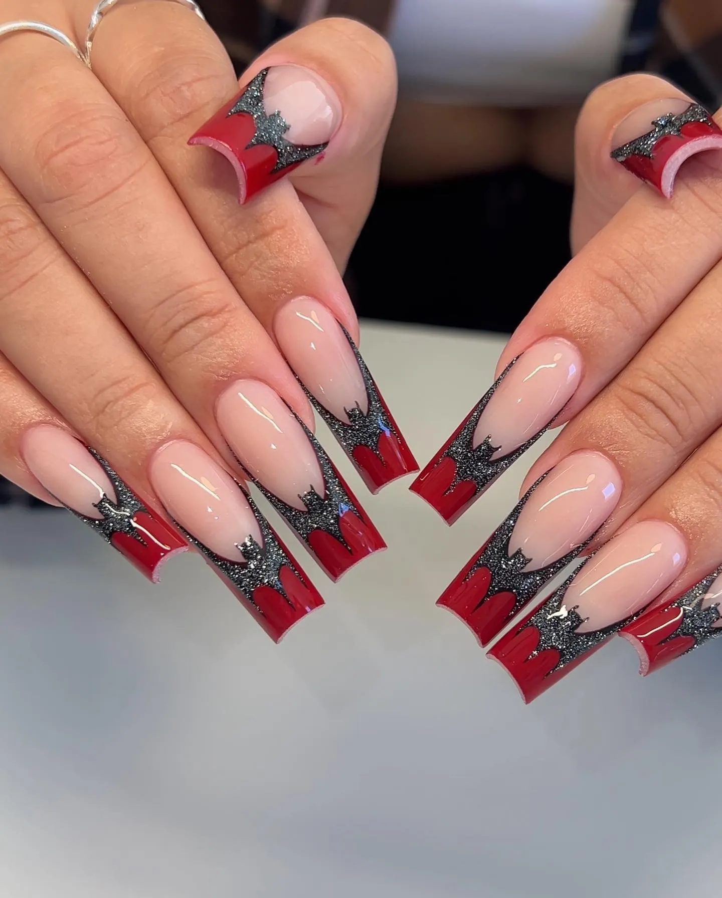 Ghost French Tip Nails