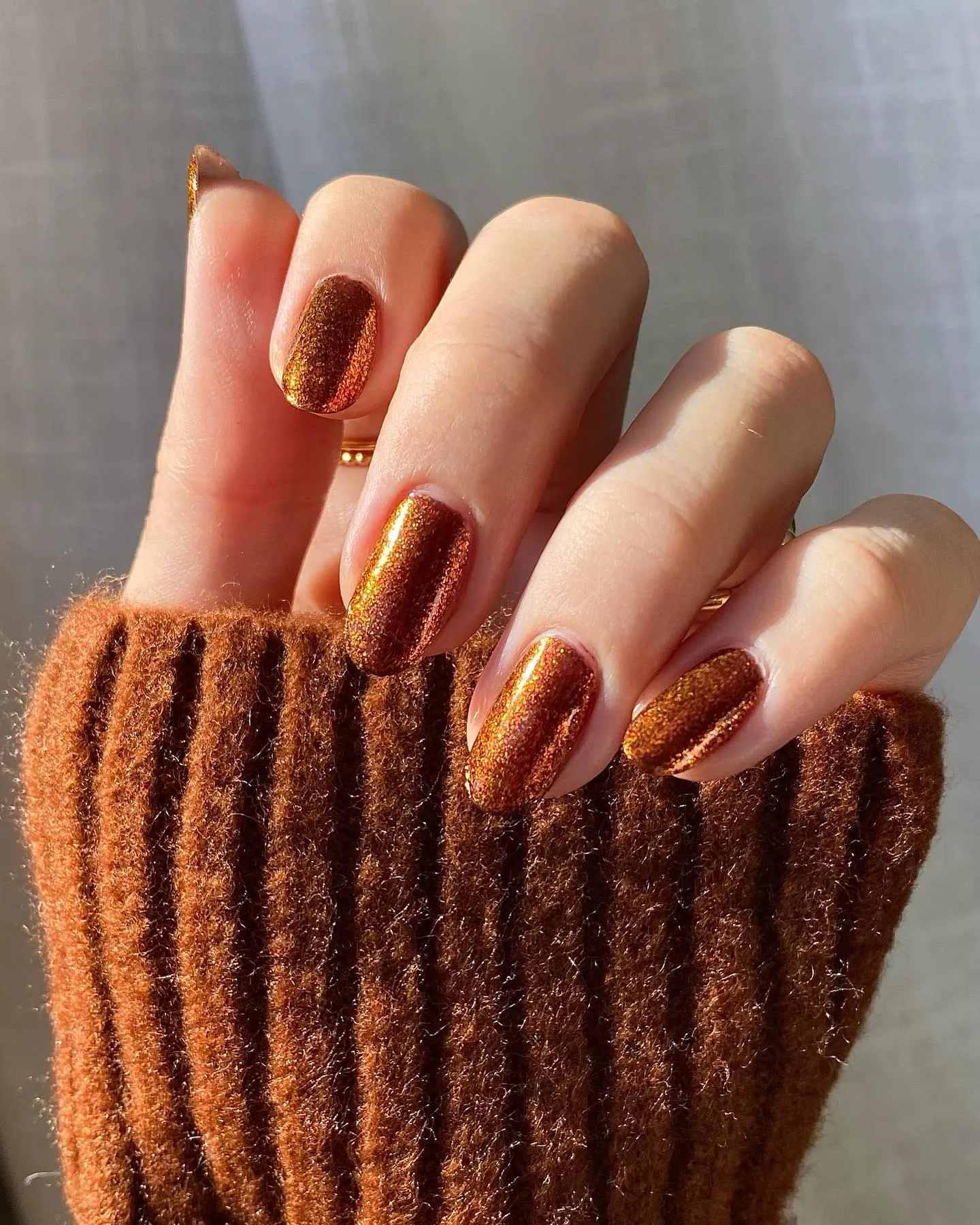 Burnished Copper Shimmer Nails