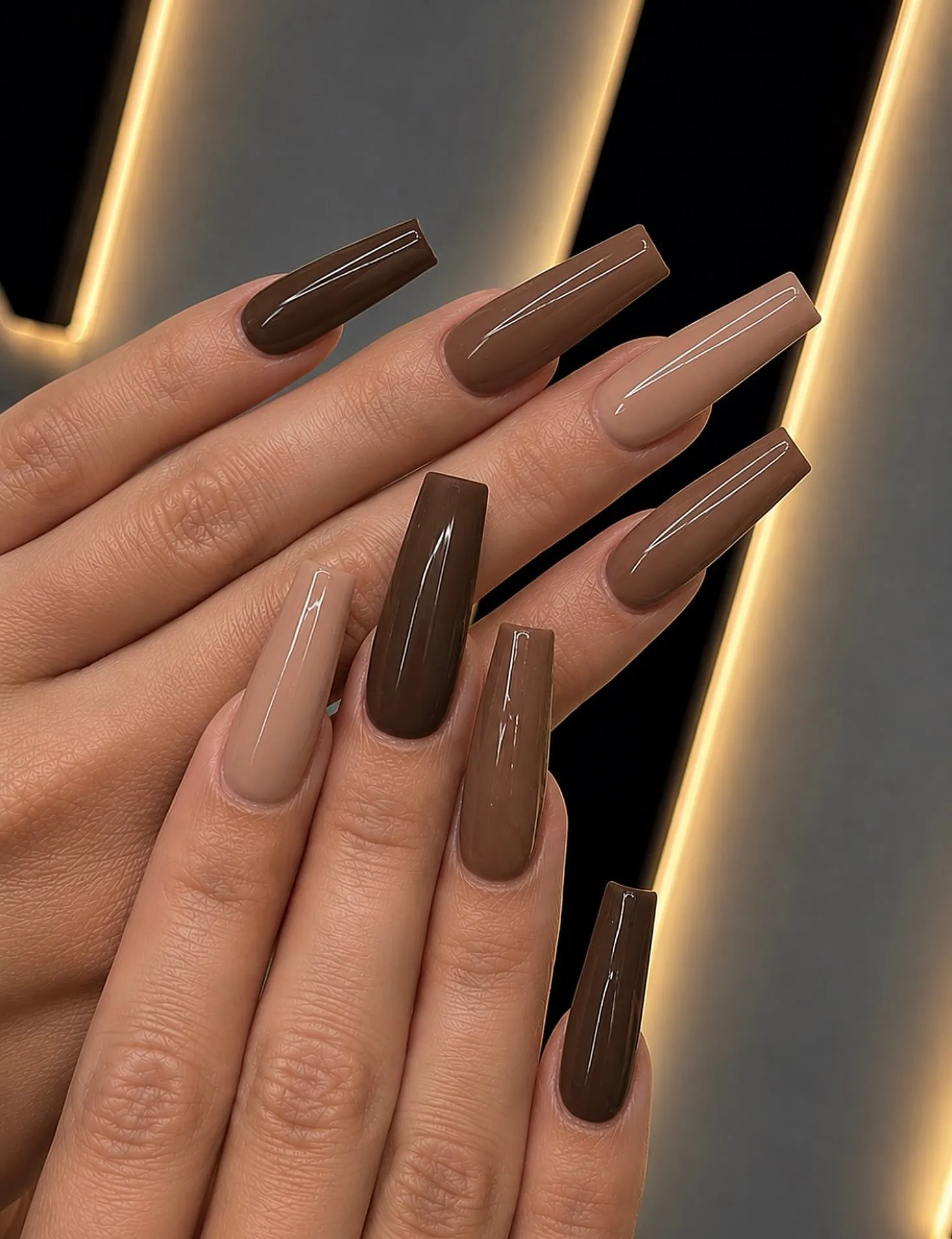 Cozy Cinnamon Brown Nails